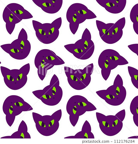 cat halloween scary color cute pattern textile cat halloween scary color cute pattern textile 112176284