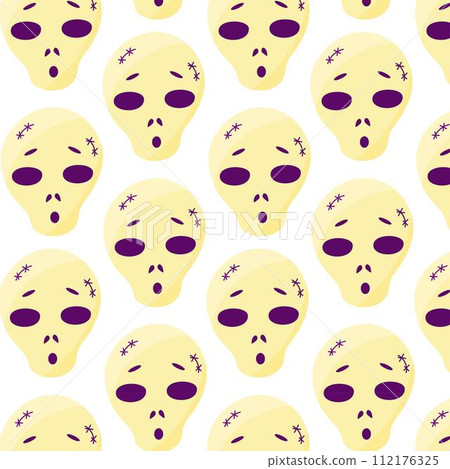 halloween skull emotion color scary pattern vector halloween skull emotion color scary pattern vector 112176325