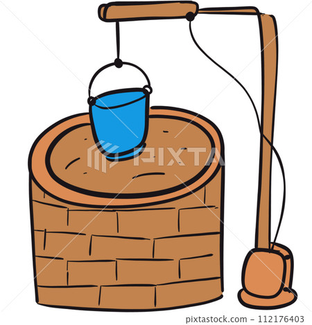 The illustration of a groundwater well 112176403