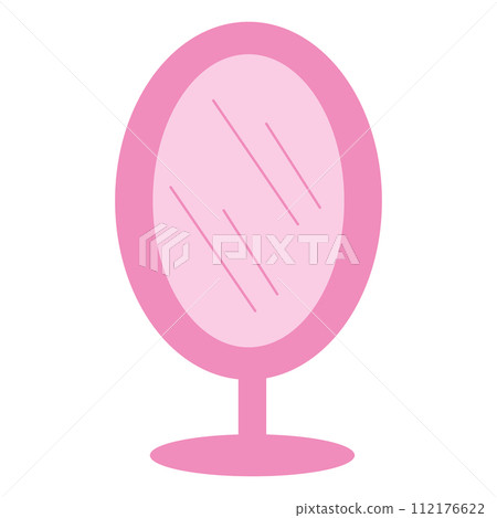 pink table mirror doll girl icon element 112176622