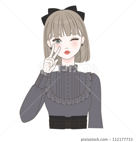 A girl who plays a piece A girl who plays a piece 112177733