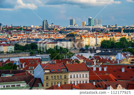 Cityscape and beautiful architecture of the old town of Prague, Czech Republic Cityscape and beautiful architecture of the old town of Prague, Czech Republic 112177925