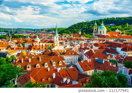 Cityscape and beautiful architecture of the old town of Prague, Czech Republic Cityscape and beautiful architecture of the old town of Prague, Czech Republic 112177941