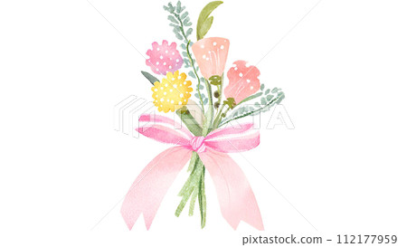 Illustration of a pink bouquet 112177959