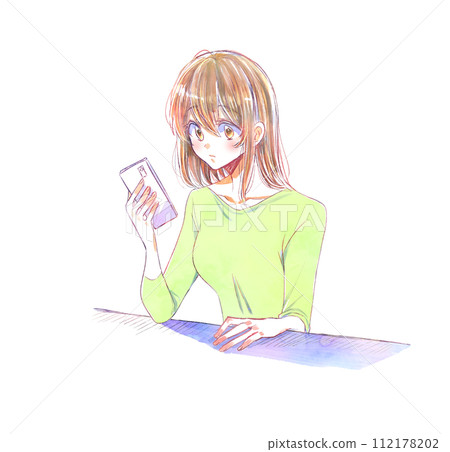 觀看智能手機的婦女 112178202