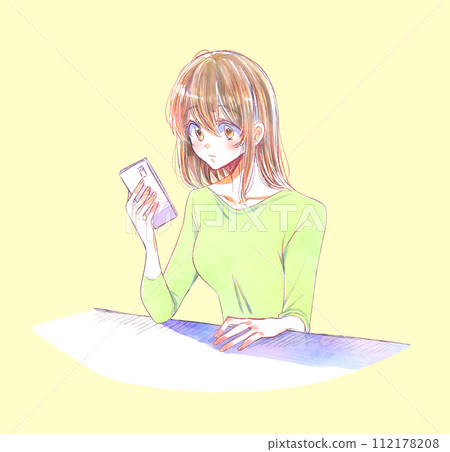 觀看智能手機的婦女 112178208