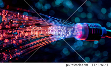 Fiber optic internet cable: A technology concept. Fiber optic internet cable: A technology concept. 112178631