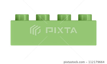 Pistachio Green Lego Block Isolated on a White Background. 112179664