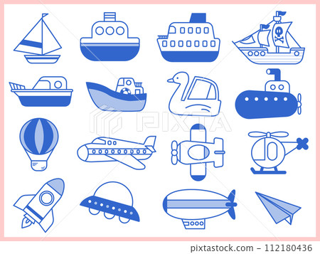 各種車輛的圖標集 各種車輛的圖標集 112180436