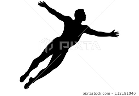Silhouettes of jumping people,Jumping group people silhouette. People jumping, 112181040