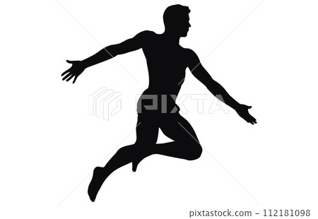 Silhouettes of jumping people,Jumping group people silhouette. People jumping, Silhouettes of jumping people,Jumping group people silhouette. People jumping, 112181098