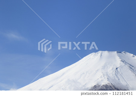 Mt. Fuji in winter seen from Lake Yamanaka 112181451