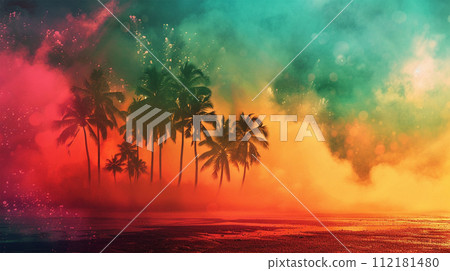 Pig silhouette on color powder background Pig silhouette on color powder background 112181480