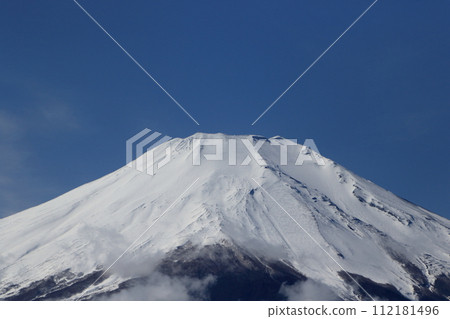 Mt. Fuji in winter seen from Lake Yamanaka Mt. Fuji in winter seen from Lake Yamanaka 112181496