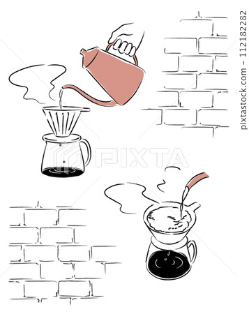 手沖咖啡的插圖 112182282