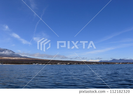 Mt. Fuji in winter seen from Lake Yamanaka Mt. Fuji in winter seen from Lake Yamanaka 112182320