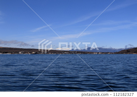 Mt. Fuji in winter seen from Lake Yamanaka Mt. Fuji in winter seen from Lake Yamanaka 112182327