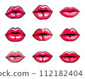 Lips set isolated on white background. Cartoon style. Vector illustration for any design. 112182404