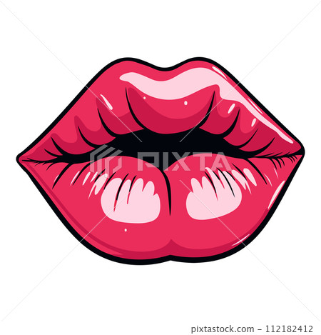 Sexy biting lips isolated on white background. Cartoon style. Vector illustration for any design. Sexy biting lips isolated on white background. Cartoon style. Vector illustration for any design. 112182412