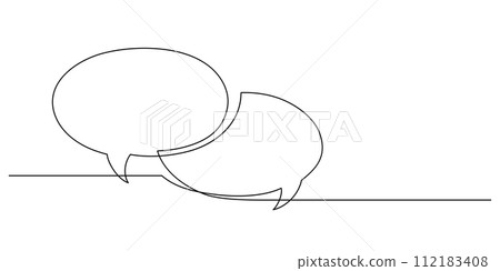 speech bubble chatting message in one line drawing continuous minimalist thin line speech bubble chatting message in one line drawing continuous minimalist thin line 112183408