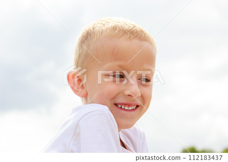 Happy smiling child kid outdoor. Happy smiling child kid outdoor. 112183437