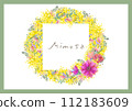 含羞草相思向量素材框花束花圈乾燥花花束 112183609
