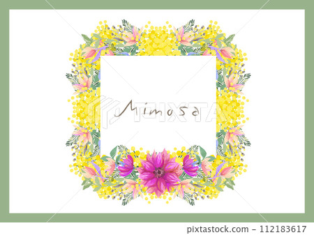 含羞草相思矢量素材花束花圈乾花花束 112183617