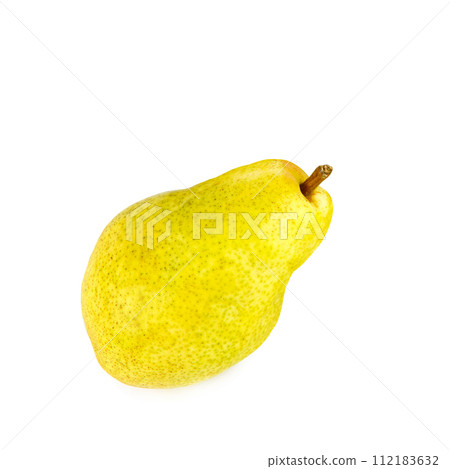 Ripe pear fruit isolated on white background. There is free space for text. 112183632