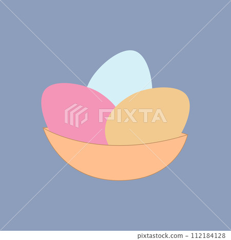 Easter, happy Easter, Easter egg, colored eggs, eggs in a cup 112184128