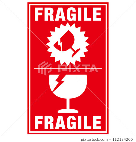 Caution stickers for home delivery packages, handling precautions: Be careful of fragile items Caution stickers for home delivery packages, handling precautions: Be careful of fragile items 112184200