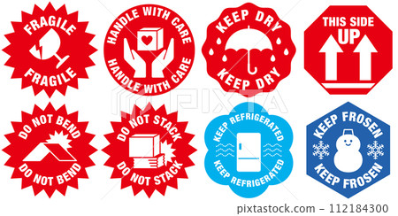 交貨包裝警告貼紙,處理預防措施變化集 交貨包裝警告貼紙,處理預防措施變化集 112184300