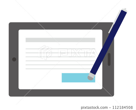 Electronic document contract illustration Electronic document contract illustration 112184508