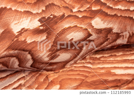 Sandstone rock and mineral layers in Petra, Jordan 112185993