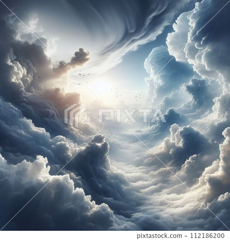 clouds flowing from above the clouds clouds flowing from above the clouds 112186200