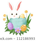 easter bunny with easter eggs	 112186993