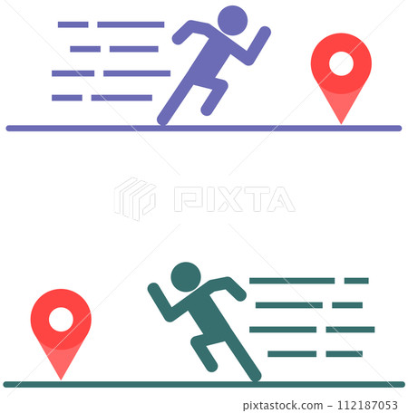 一個人拼命全速奔向一個目標或目標的插圖 一個人拼命全速奔向一個目標或目標的插圖 112187053