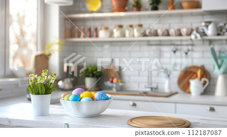AI-generated content. Elegant Easter Kitchen Decor 112187087