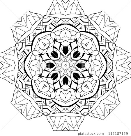 Cute Mandalas. Decorative unusual round ornaments for coloring. Cute Mandalas. Decorative unusual round ornaments for coloring. 112187159