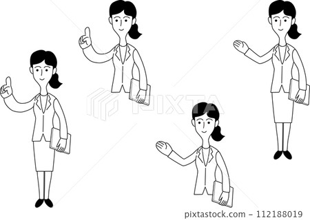 女上班族引導顧客的插圖 112188019