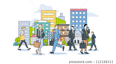 在城市中行走的人 112188311