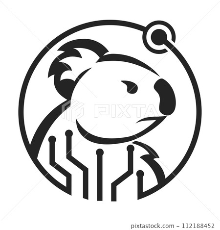 Koala logo template Isolated. Brand Identity. Icon Vector graphic 112188452