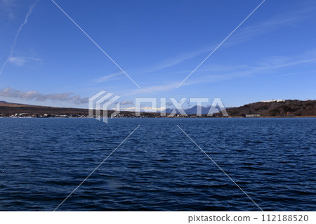 Mt. Fuji in winter seen from Lake Yamanaka 112188520