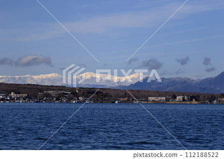 Mt. Fuji in winter seen from Lake Yamanaka Mt. Fuji in winter seen from Lake Yamanaka 112188522