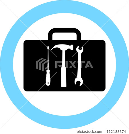Silhouette of Repair Kit Icon in Flat Style. Vector Illustration. Silhouette of Repair Kit Icon in Flat Style. Vector Illustration. 112188874