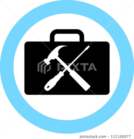 Silhouette of Repair Kit Icon in Flat Style. Vector Illustration. Silhouette of Repair Kit Icon in Flat Style. Vector Illustration. 112188877
