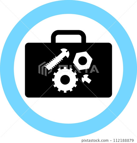 Silhouette of Repair Kit Icon in Flat Style. Vector Illustration. Silhouette of Repair Kit Icon in Flat Style. Vector Illustration. 112188879