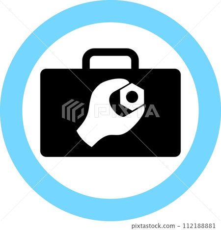 Silhouette of Repair Kit Icon in Flat Style. Vector Illustration. 112188881