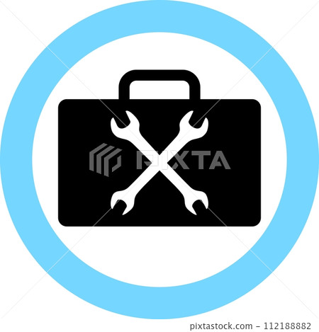 Silhouette of Repair Kit Icon in Flat Style. Vector Illustration. 112188882