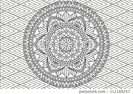 Mandala Coloring page for kids and adults Page for relaxation and meditation 112189207