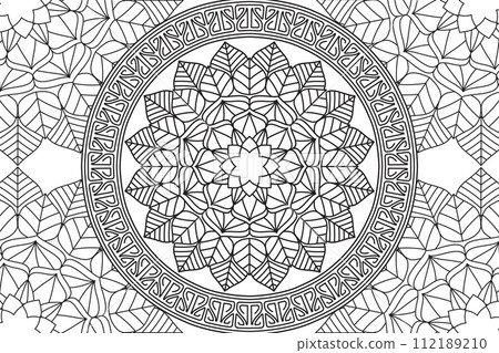 Mandala Coloring page for kids and adults Page for relaxation and meditation Mandala Coloring page for kids and adults Page for relaxation and meditation 112189210